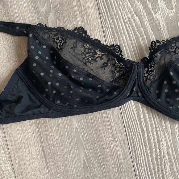 Wireless lace polkadot bralette 32E - Picture 4 of 5
